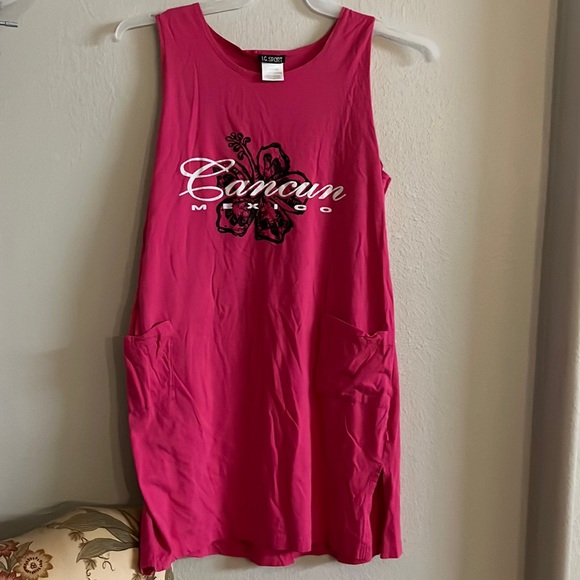 #183I.G.SPORT ,Pink,Fuccia,Tshirt,Cancún,Mexico,(Mini dress),size XL - Picture 3 of 11